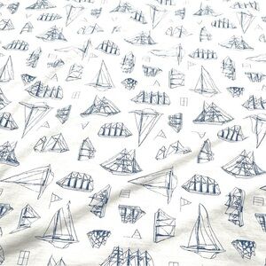 NAUTICA WHITEWOOD SAILBOATS BLUE (1) Full Double FLAT SHEET